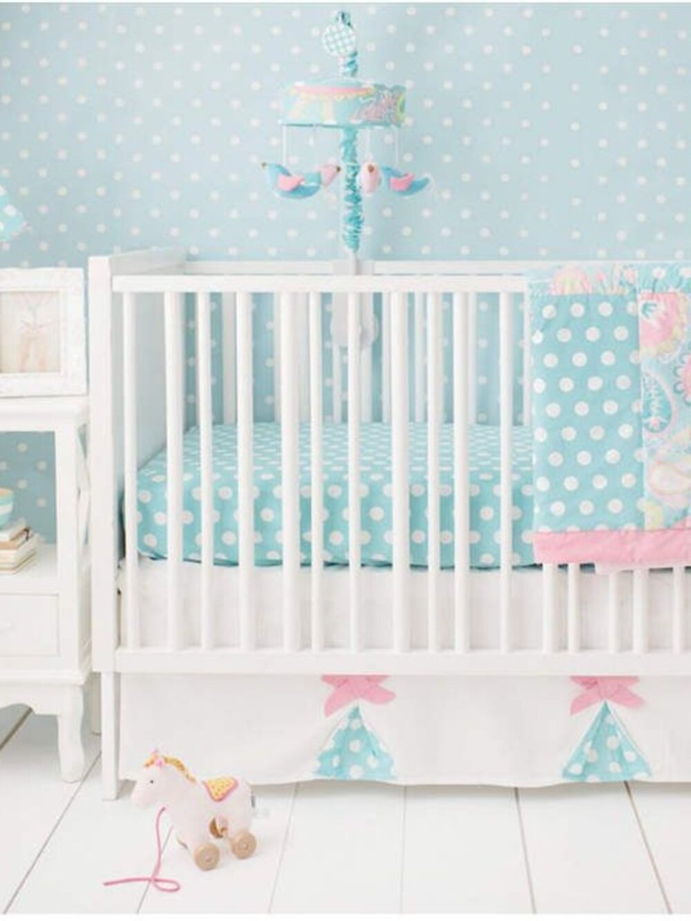 My Baby Sam Pixie Baby Aqua Crib Set Bundle